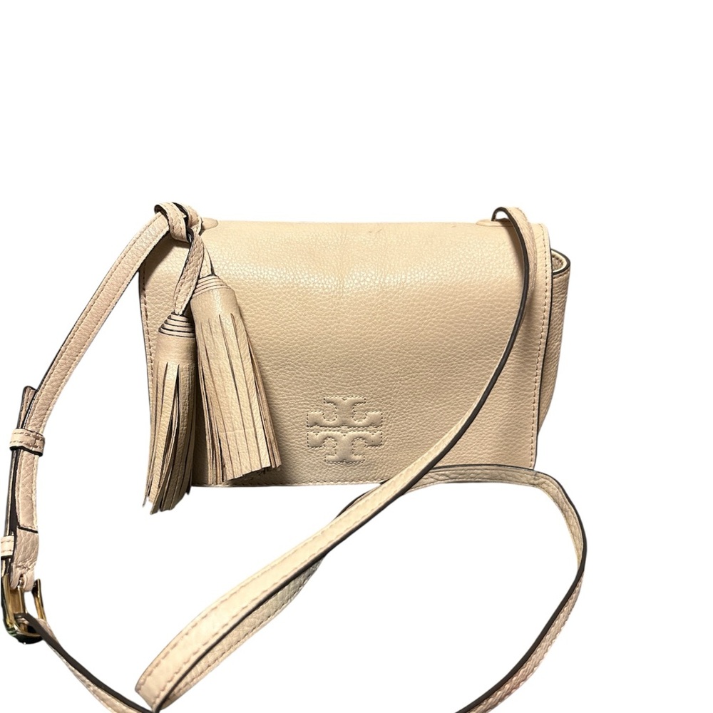 Tory Burch Beige Crossbody Bag with Tassel